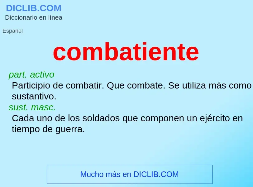 ¿Qué es combatiente? - significado y definición