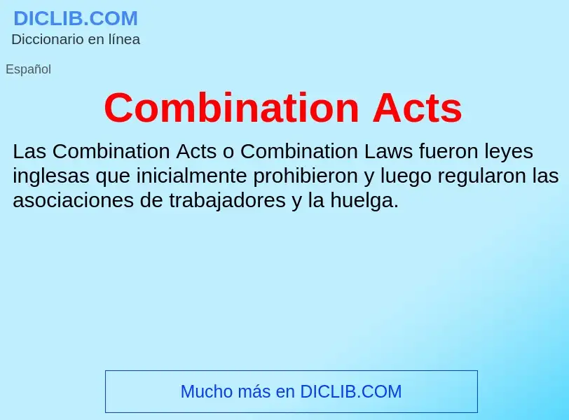 Che cos'è Combination Acts - definizione