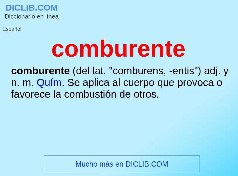 ¿Qué es comburente? - significado y definición