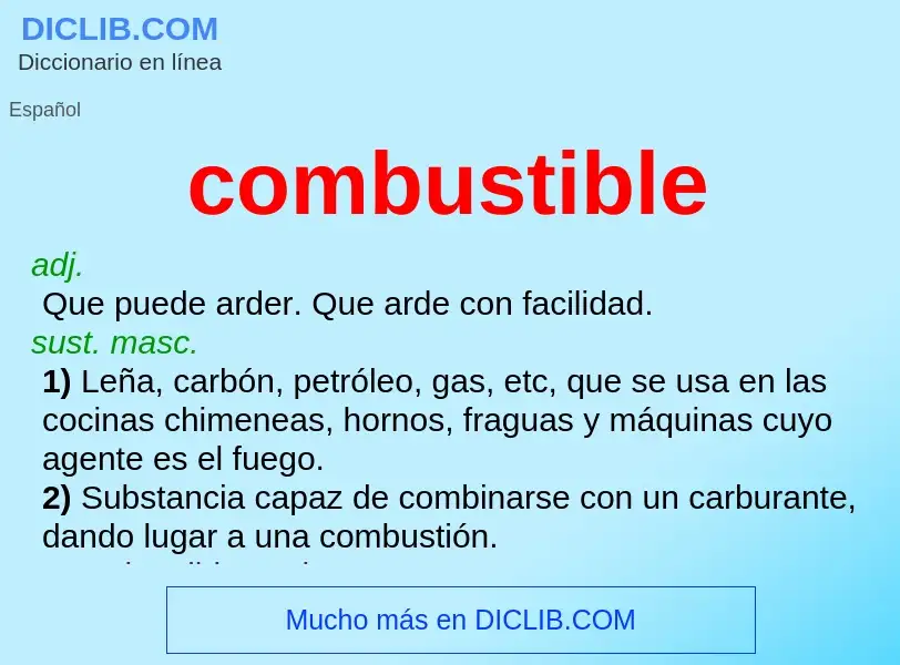 O que é combustible - definição, significado, conceito