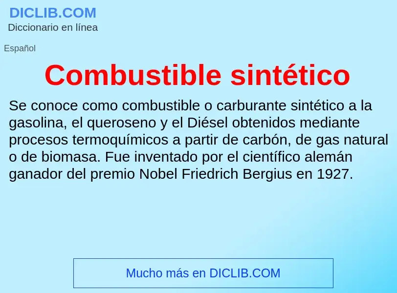 O que é Combustible sintético - definição, significado, conceito