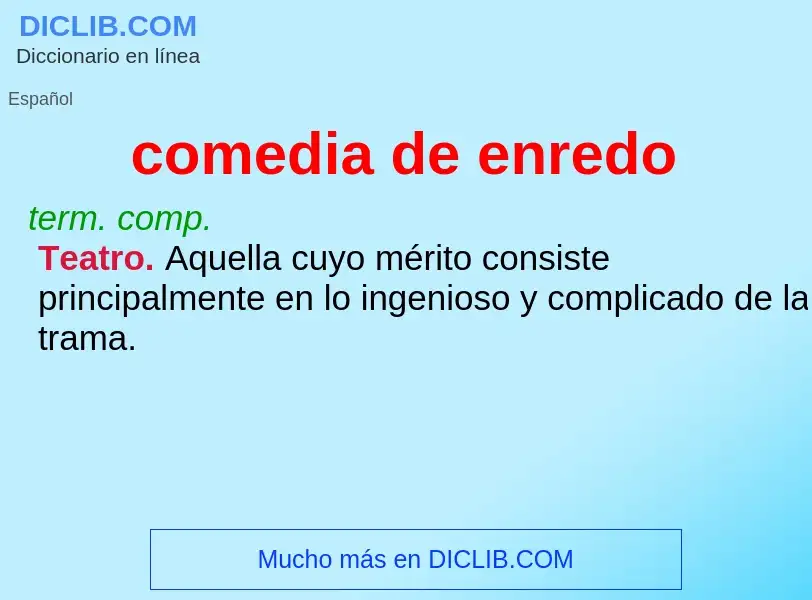 What is comedia de enredo - definition