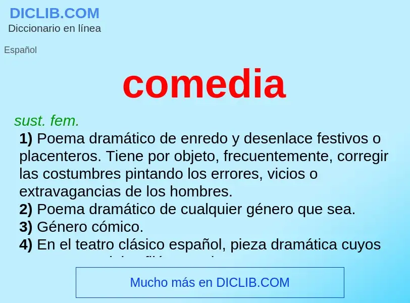 O que é comedia - definição, significado, conceito