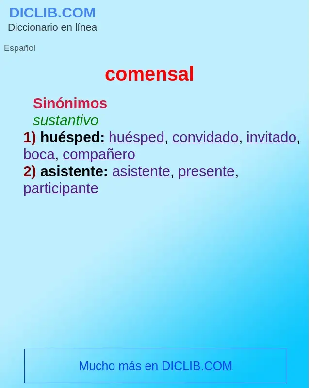 What is comensal - definition
