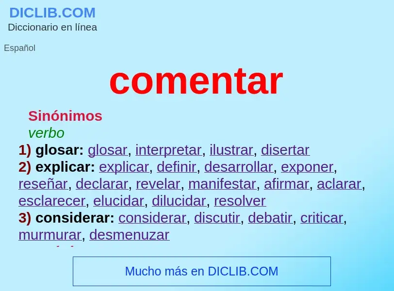 Wat is comentar - definition