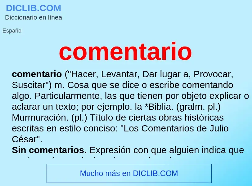 Wat is comentario - definition