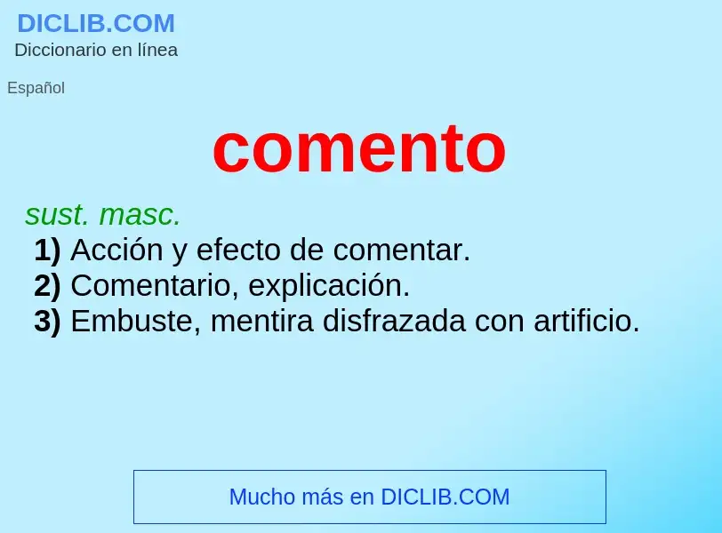 What is comento - meaning and definition