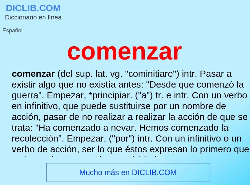 What is comenzar - definition