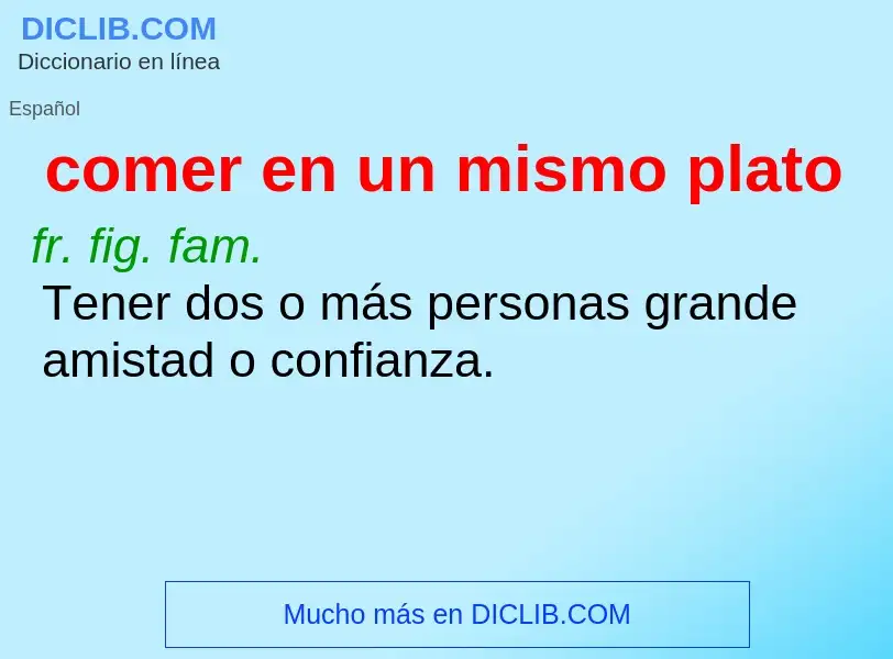 ¿Qué es comer en un mismo plato? - significado y definición