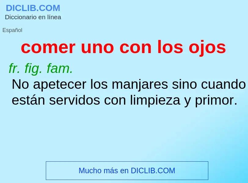 O que é comer uno con los ojos - definição, significado, conceito