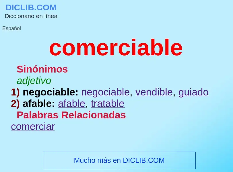 What is comerciable - definition