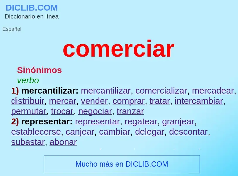 What is comerciar - definition