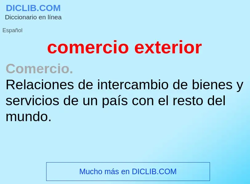 What is comercio exterior - definition