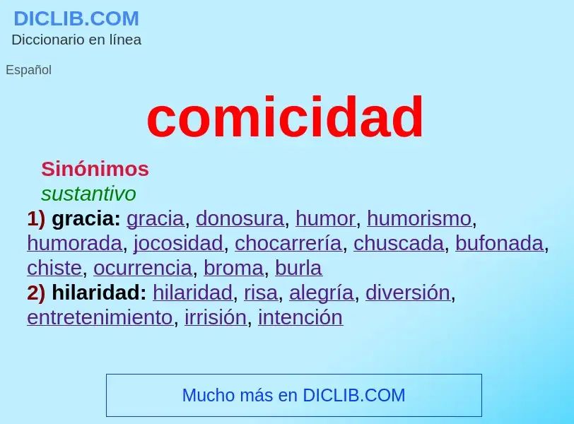 What is comicidad - meaning and definition