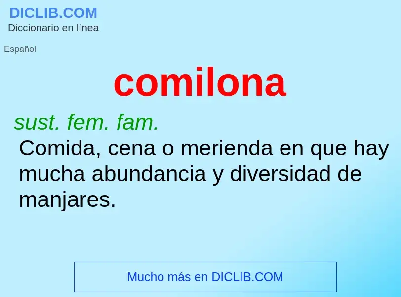 What is comilona - meaning and definition