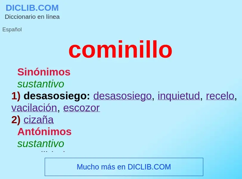 ¿Qué es cominillo? - significado y definición