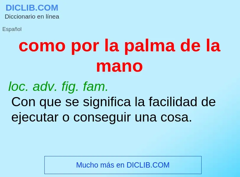 O que é como por la palma de la mano - definição, significado, conceito