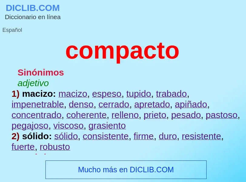 What is compacto - meaning and definition