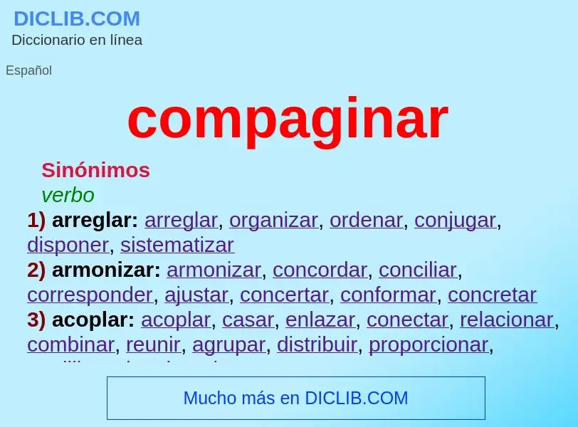 What is compaginar - definition