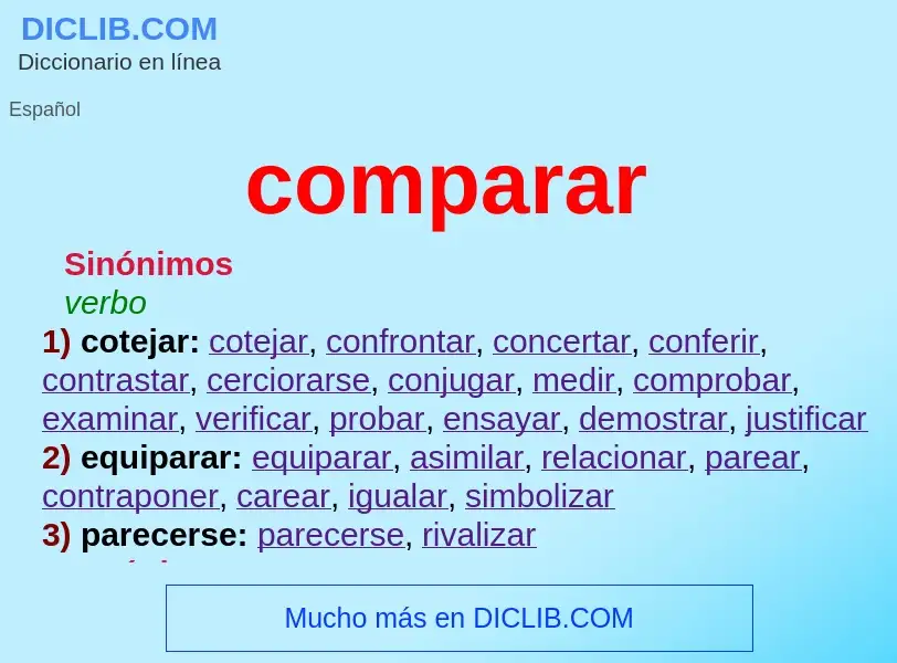 What is comparar - meaning and definition