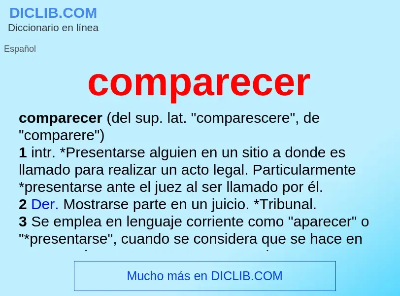 What is comparecer - definition