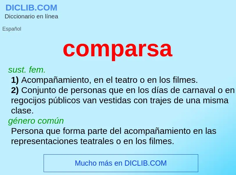 O que é comparsa - definição, significado, conceito