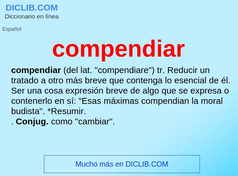 ¿Qué es compendiar? - significado y definición