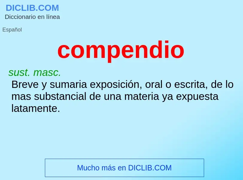 What is compendio - meaning and definition