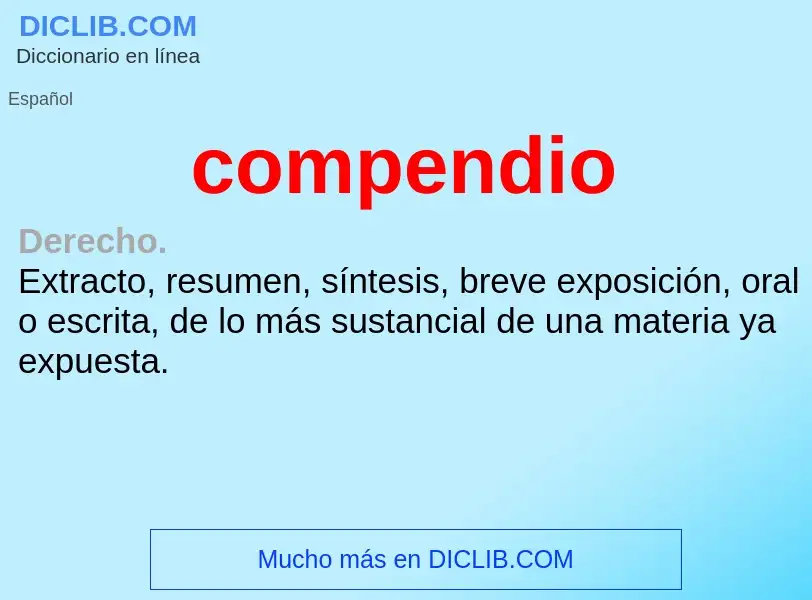 What is compendio - meaning and definition