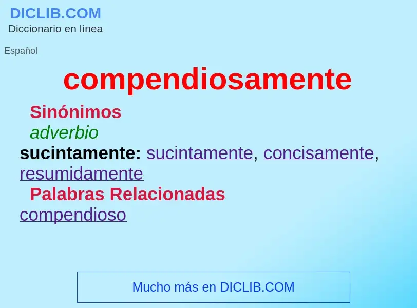 What is compendiosamente - definition