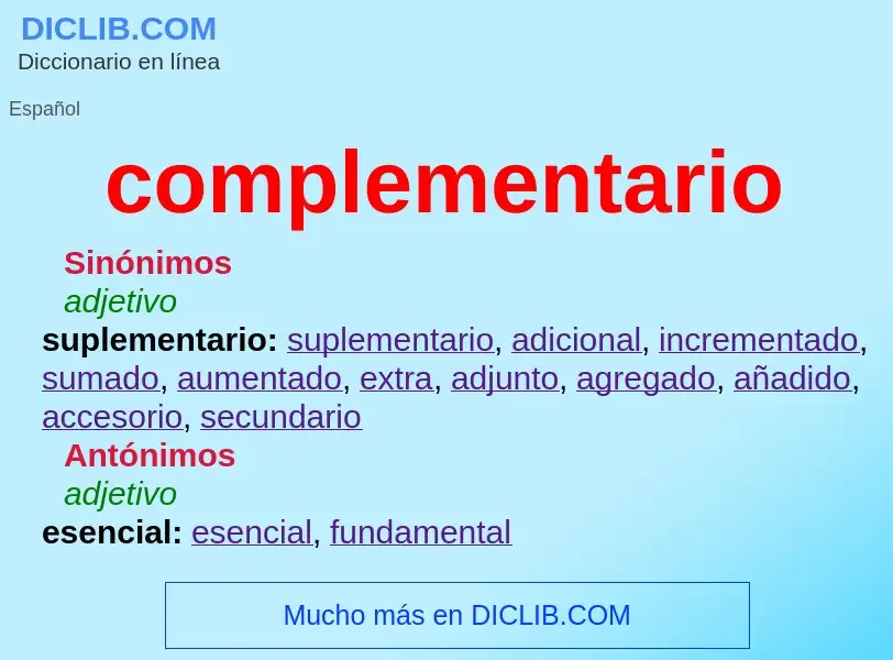 O que é complementario - definição, significado, conceito