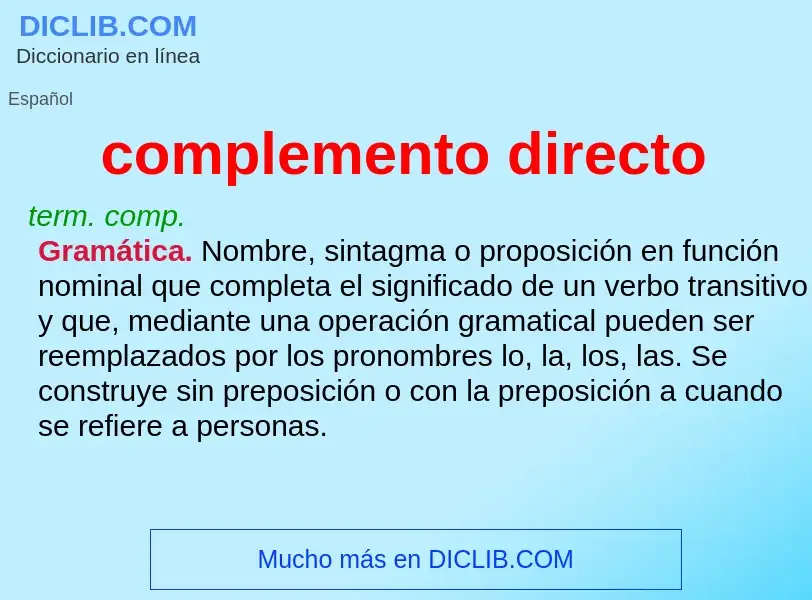 Wat is complemento directo - definition