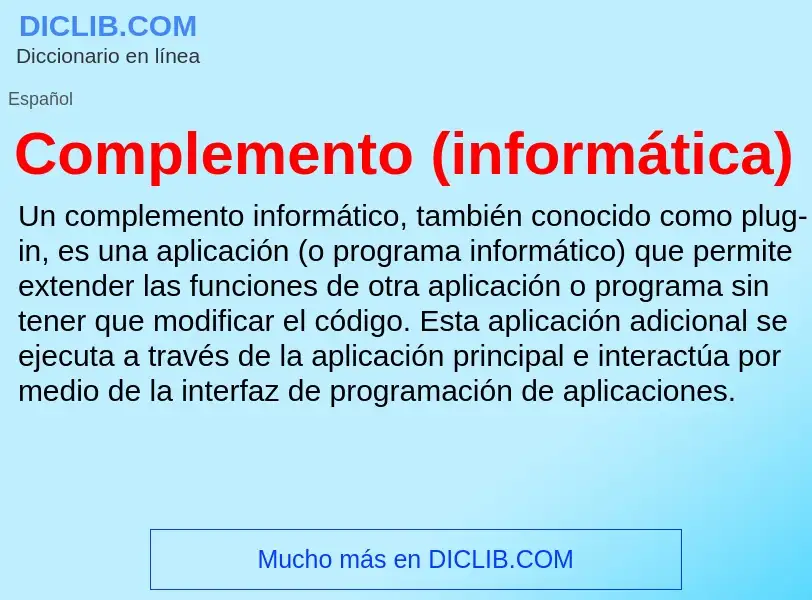 Что такое Complemento (informática) - определение