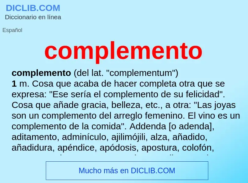 What is complemento - definition