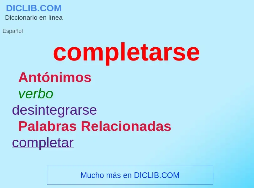 ¿Qué es completarse? - significado y definición