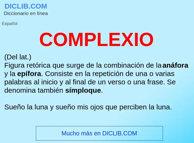 ¿Qué es COMPLEXIO? - significado y definición