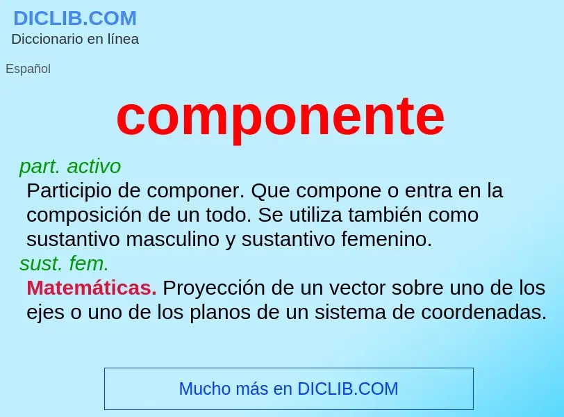 What is componente - meaning and definition