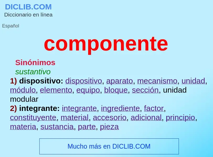 What is componente - meaning and definition