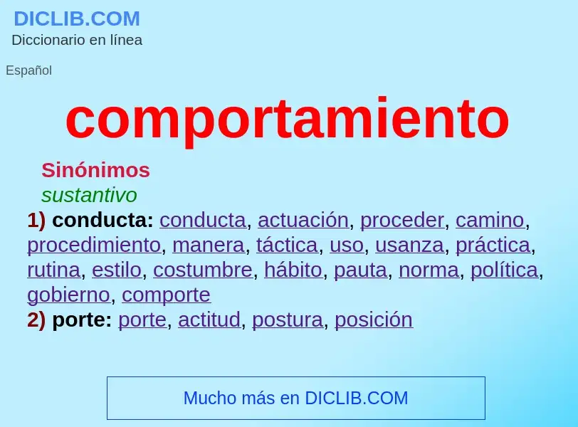 What is comportamiento - definition