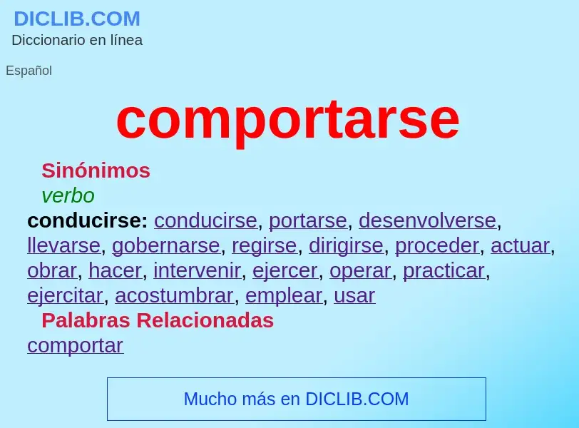 What is comportarse - definition