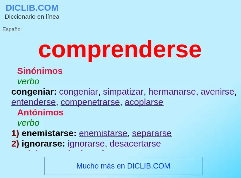 What is comprenderse - definition