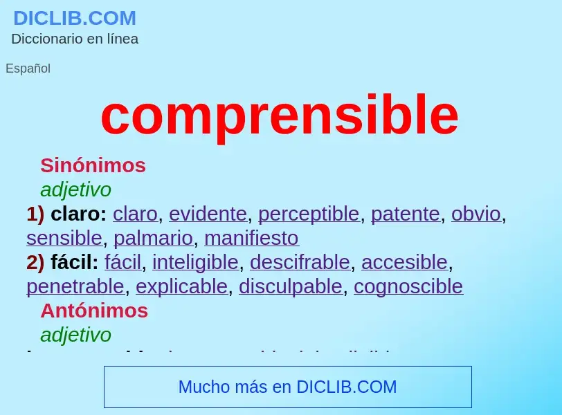 Wat is comprensible - definition