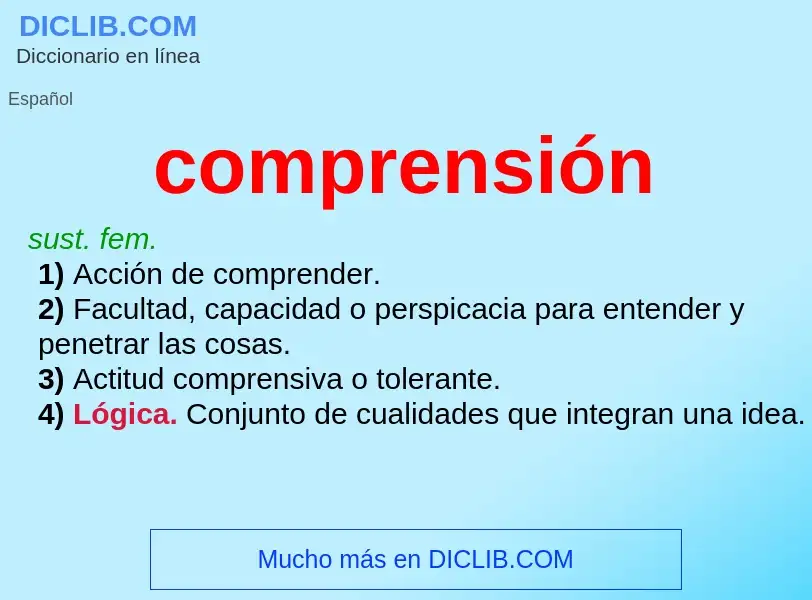 Was ist comprensión - Definition