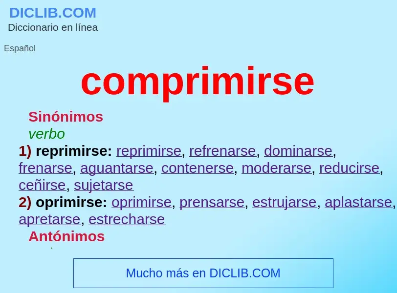 What is comprimirse - definition