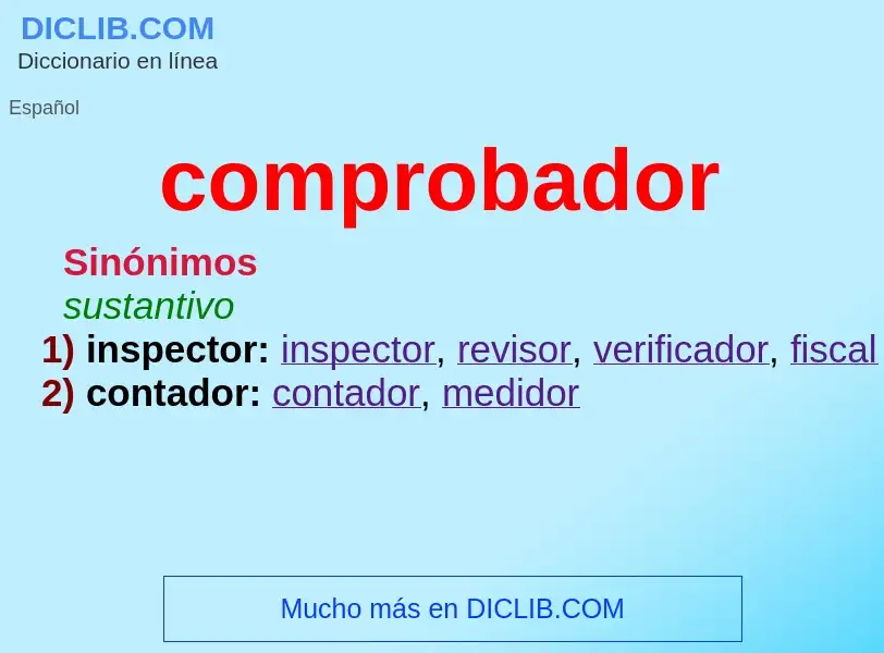 What is comprobador - meaning and definition