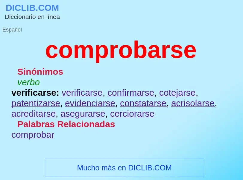 O que é comprobarse - definição, significado, conceito