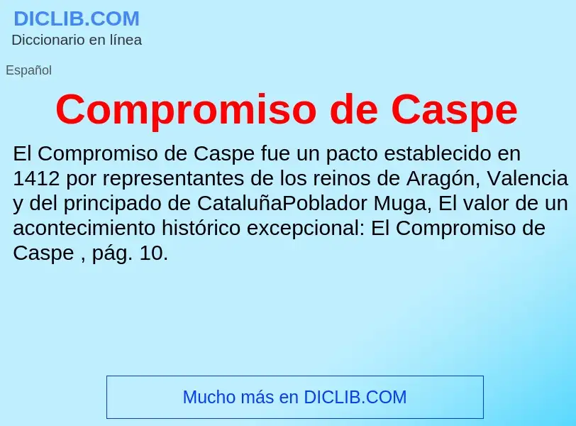 ¿Qué es Compromiso de Caspe? - significado y definición