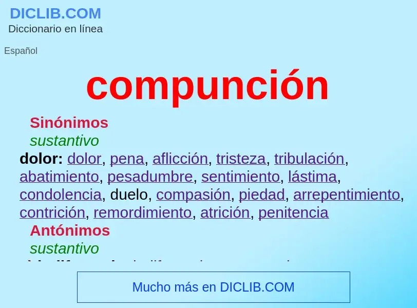 What is compunción - meaning and definition