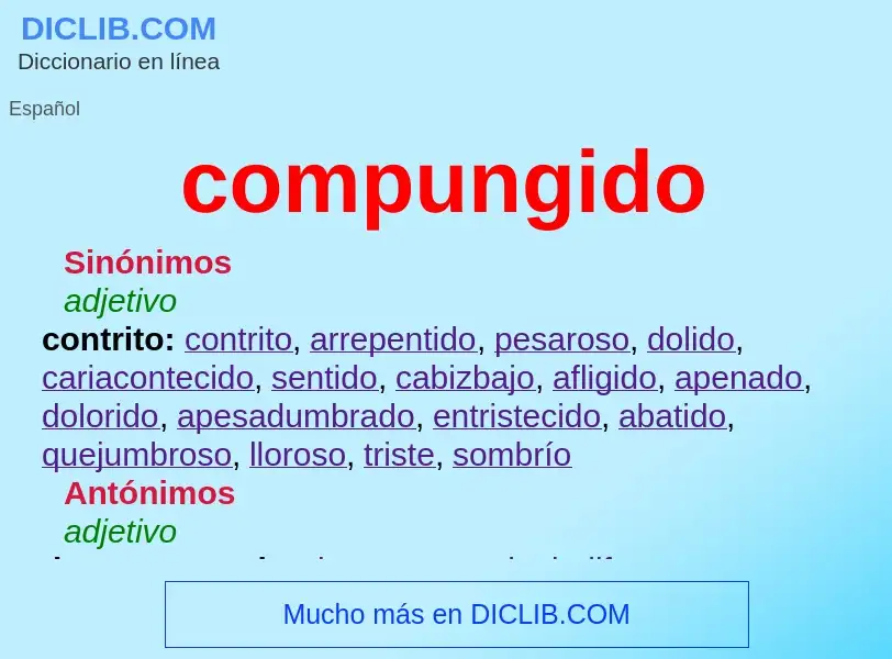 O que é compungido - definição, significado, conceito