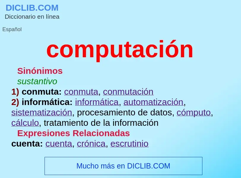 Wat is computación - definition